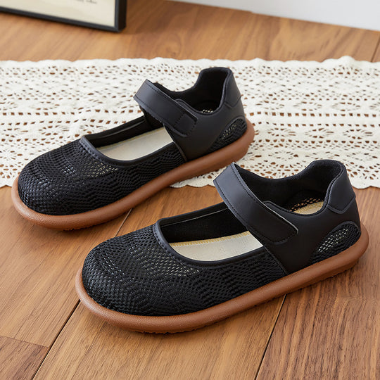 Damen Modische Mary Jane Ballerinas mit Klettverschluss R&B