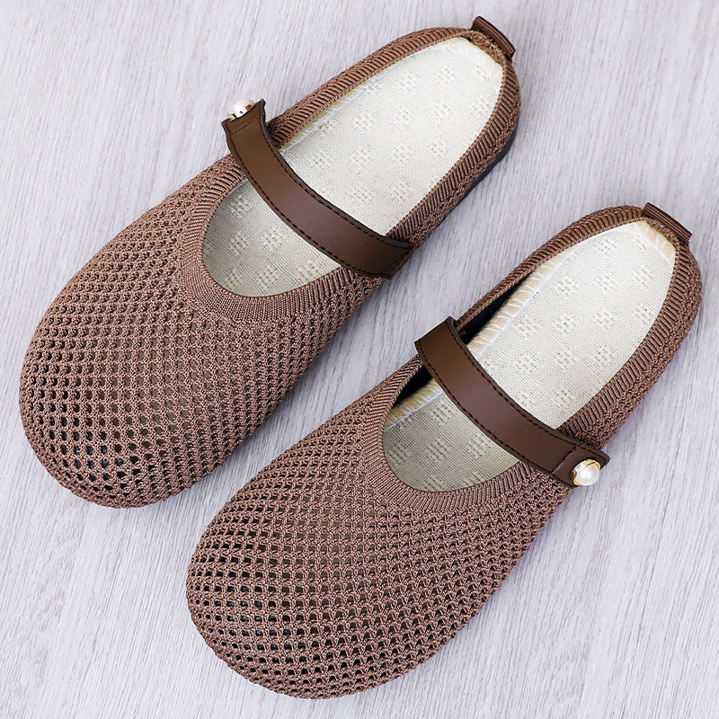 Damen Bequeme und atmungsaktive Freizeitschuhe mit elastischem Riemen R&B