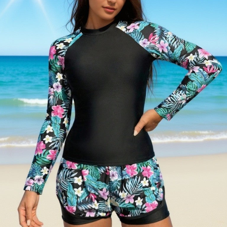 Damen UV-Schutz Surfanzug mit floralem Design