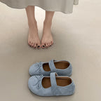 Damen Ballerinas mit praktischem Klettverschluss und verspieltem Schleifendetail EB