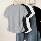Damen T-Shirt mit kreativem Katzenmotiv und lässigem Schnitt R&B