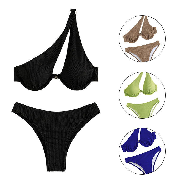 Damen Einteiliges Bademoden-Set mit asymmetrischem Trägerdesign R&B
