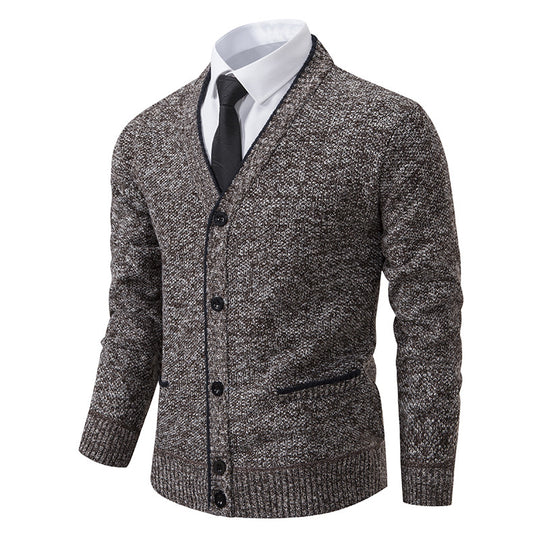 Herren Strickjacke mit V-Ausschnitt und eleganten Details R&B