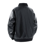 Herren Kunstleder Bomberjacke mit strukturiertem Design und praktischen Taschen R&B