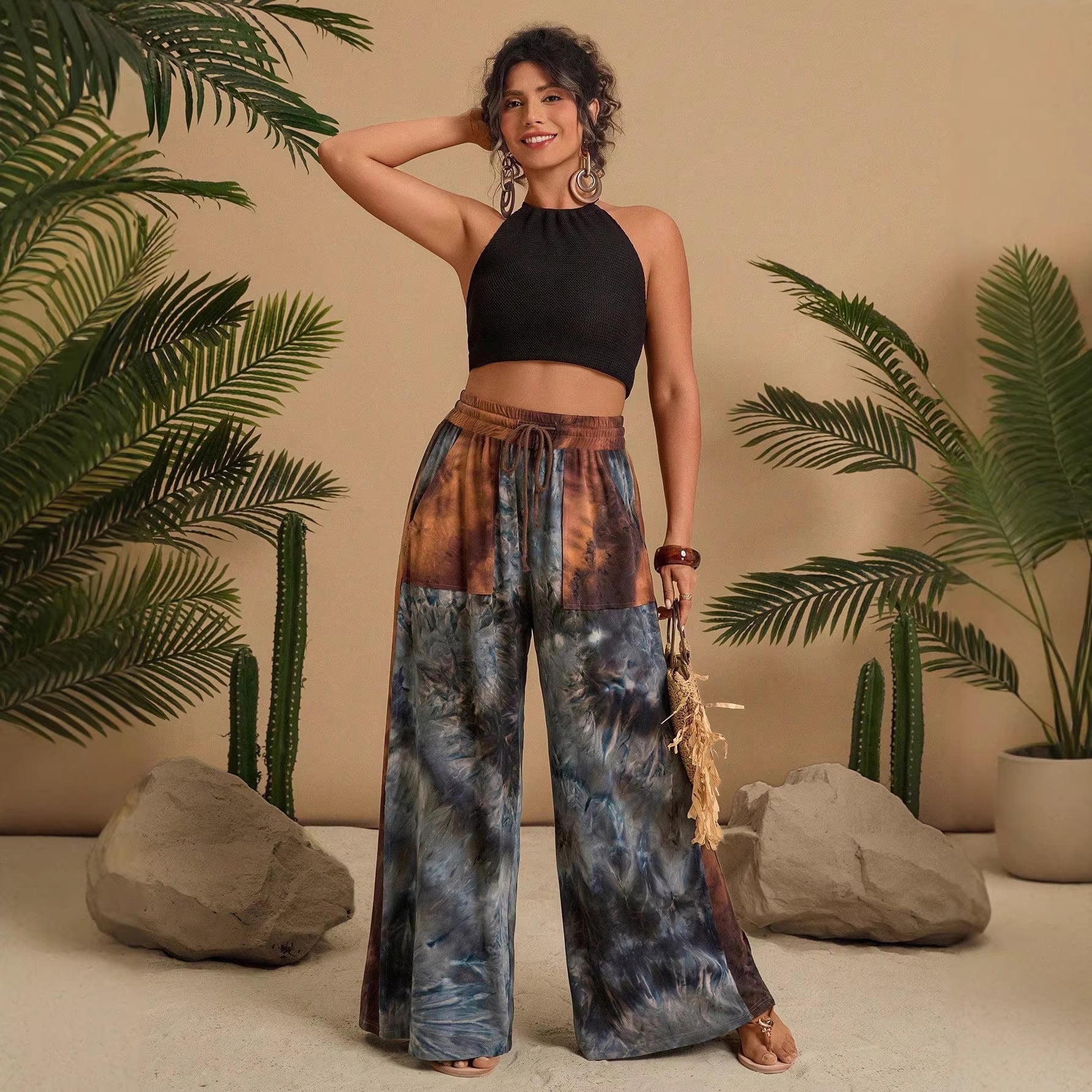 Damen Stilvolles Loungewear-Set mit lässigem Schnitt und modischem Muster