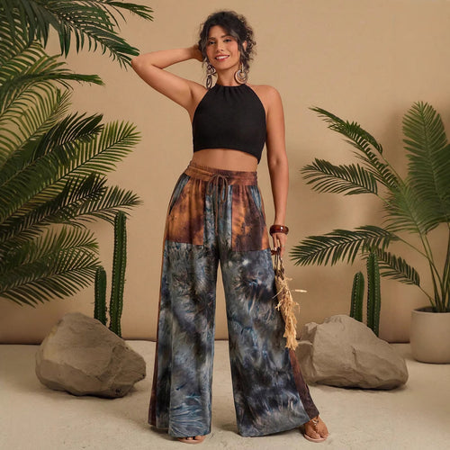 Damen Stilvolles Loungewear-Set mit lässigem Schnitt und modischem Muster R&B