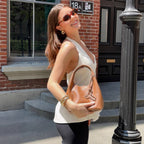 Damen Halterneck-Bluse mit taillierter Passform und Knopfleiste R&B