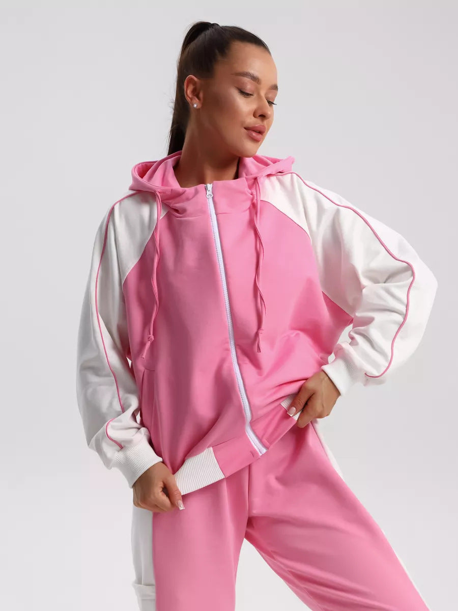 Damen Sportlicher Hoodie-Trainingsanzug mit eleganten Details und hochwertigem Material