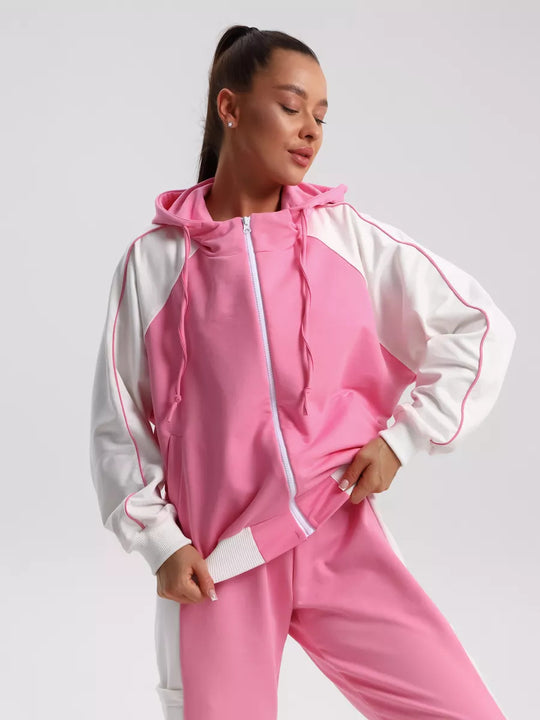 Damen Sportlicher Hoodie-Trainingsanzug mit eleganten Details und hochwertigem Material R&B