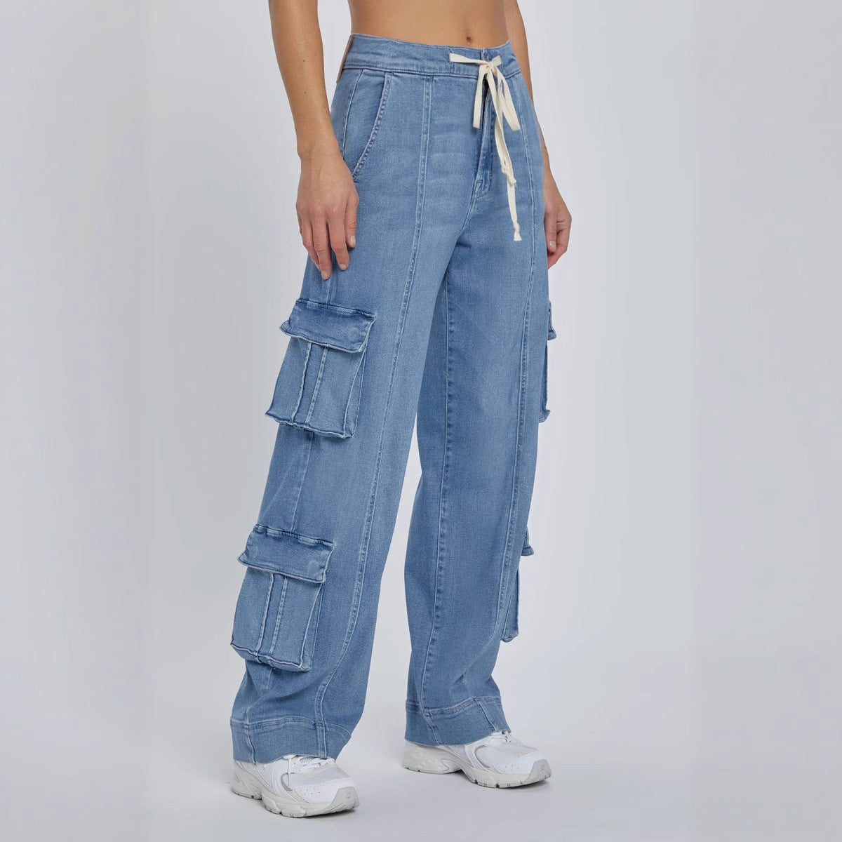 Damen Cargo-Jeans mit lockerer Passform und praktischen Seitentaschen R&B