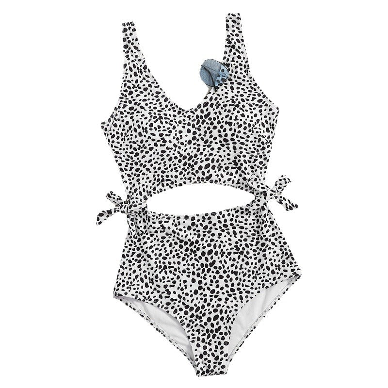Damen Einteiler Badeanzug mit stilvollem Cut-Out-Design und verstellbaren BindR&Bändern R&B