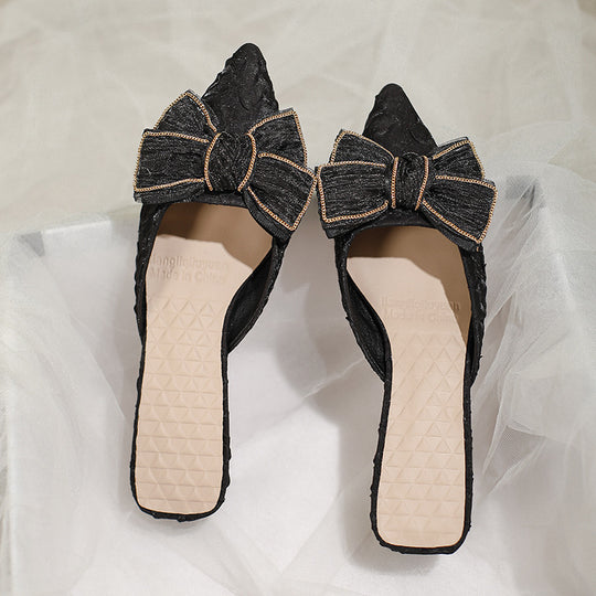 Damen elegante Mules mit besonderem Schmuckdetail R&B