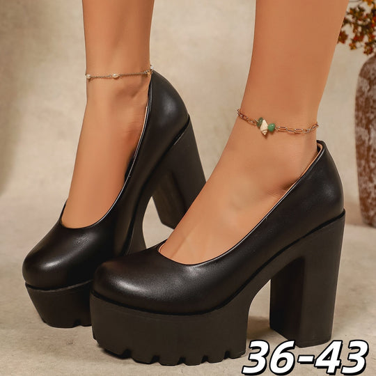 Damen Plateaupumps mit robuster Sohle und elegantem Design R&B