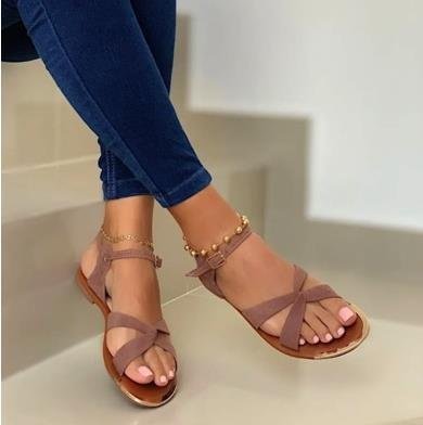 Damen elegante flache Sandalen R&B