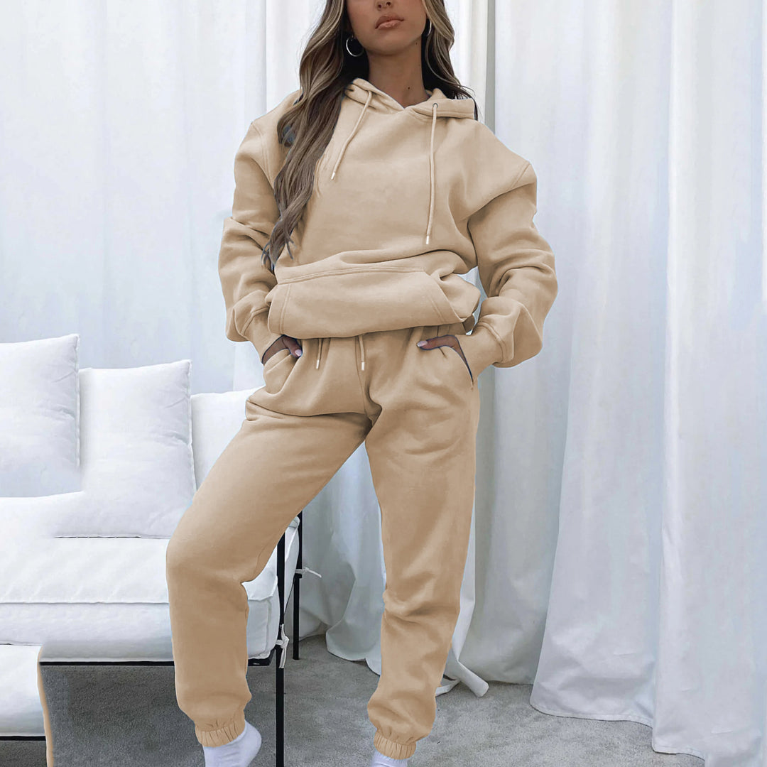 Damen lässiger Kapuzenpullover mit lockerer Passform und bequemen Jogginghosen R&B