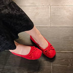 Damen Ballerinas mit elegantem Glanz und zartem Schleifen-Detail EB