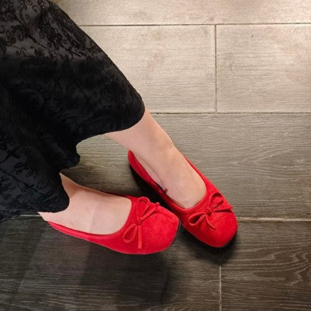 Damen Ballerinas mit elegantem Glanz und zartem Schleifen-Detail EB