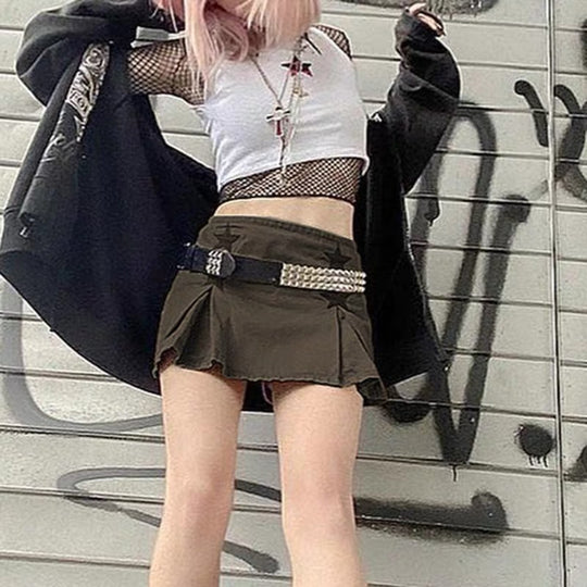 Damen Minirock mit strukturierten Sternen-Details und hochwertigem Material R&B