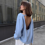 Damen Lässiger Strickpullover mit weitem Schnitt R&B