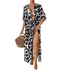 Damen modischer Strandkaftan mit seitlichem Kordelzug R&B