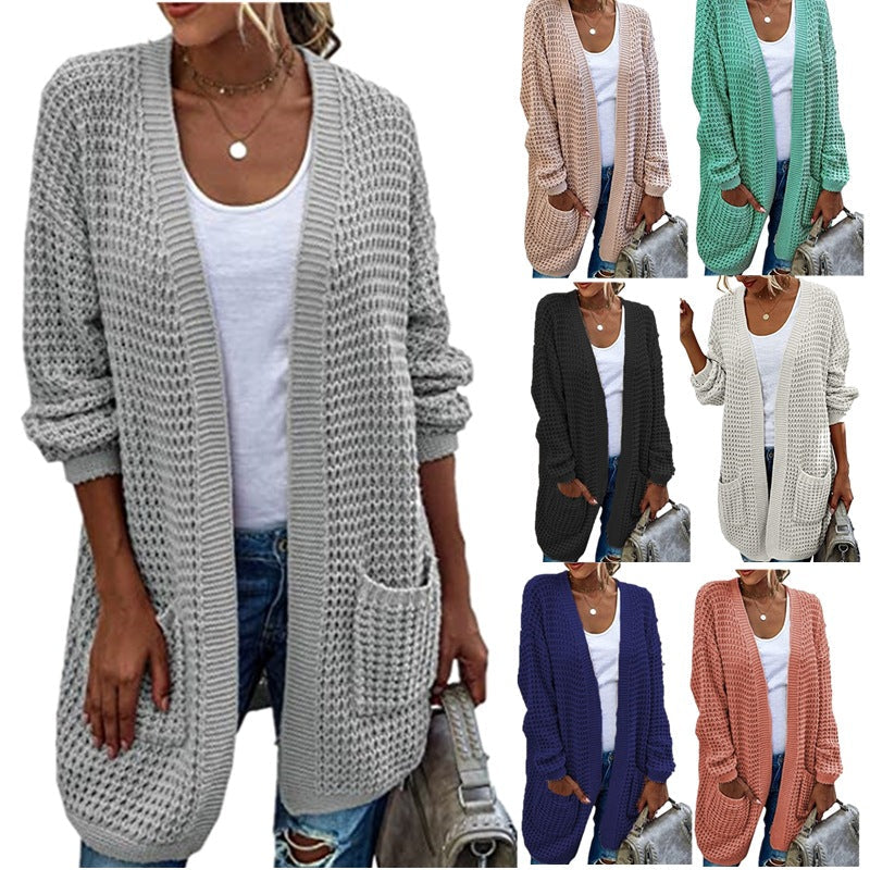 Damen Grob gestrickter Cardigan mit lässigem Schnitt und praktischen Taschen R&B