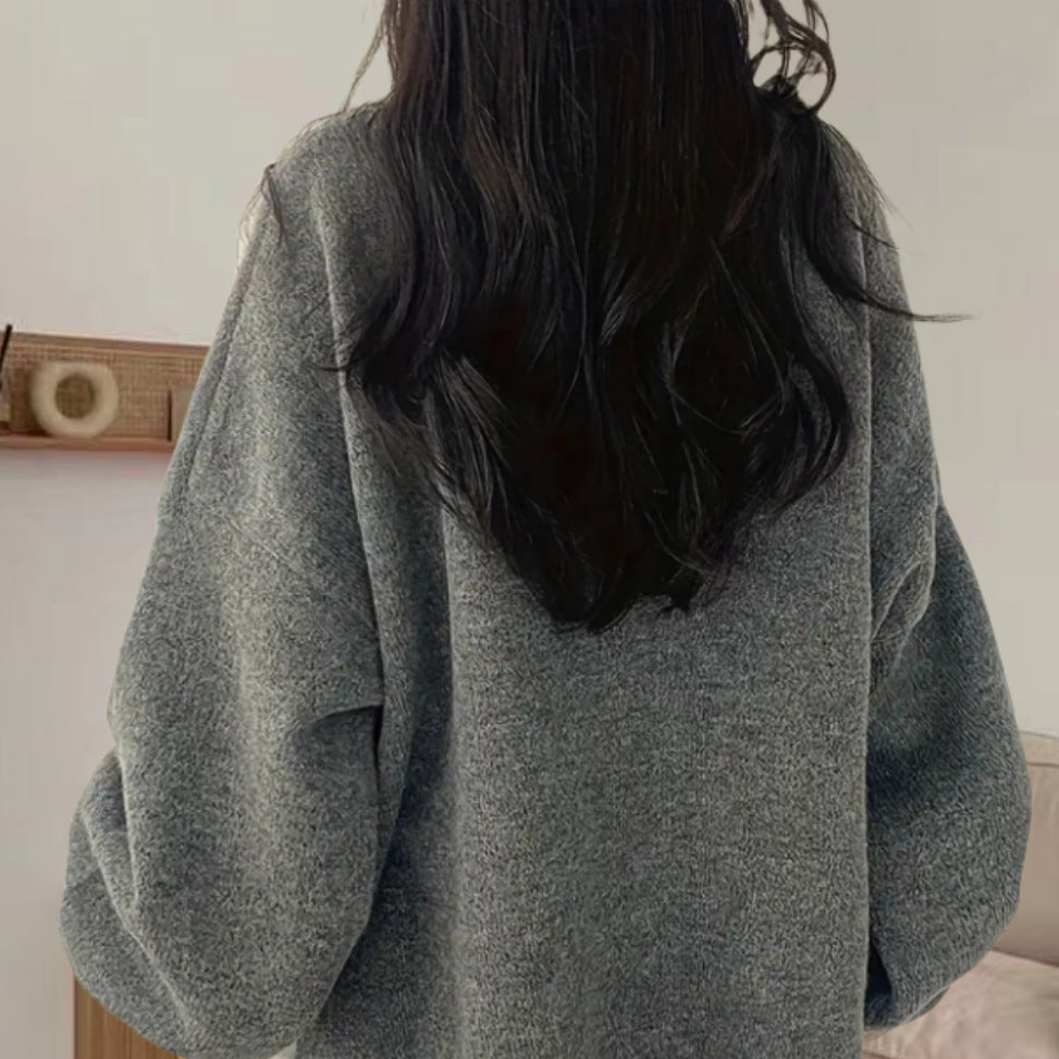 Damen Oversized Strickpullover mit eleganten Puffärmeln und modernem Design R&B
