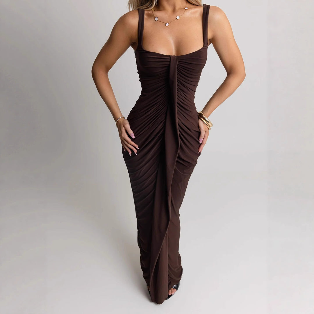 Damen Elegantes, figurbetontes Abendkleid mit gerafftem Detail R&B
