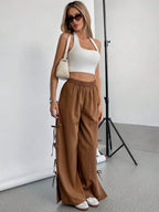 Damen weite Freizeithose mit seitlichen Schnürdetails R&B