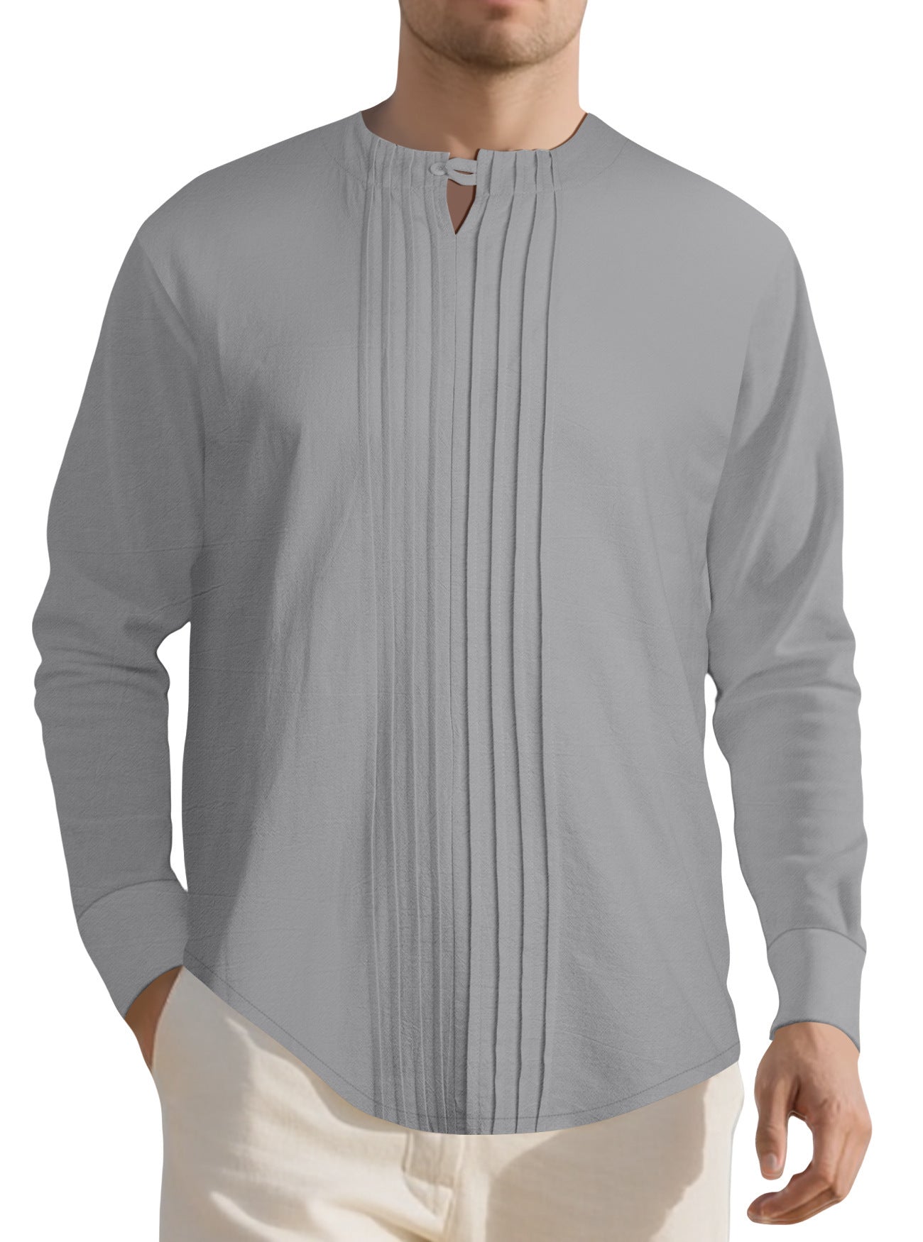 Herren Elegantes Langarmhemd mit strukturiertem Design R&B