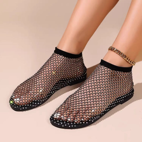 Damen transparente Ballerinas aus Netzmaterial R&B