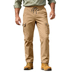 Herren nan robuste Freizeit-Cargohose mit elastischem Bund Tunnelzug und Mehrfachtaschen R&B