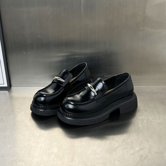 Damen Modische Loafers mit trendiger Schnallenverzierung und stabiler Plateausohle R&B