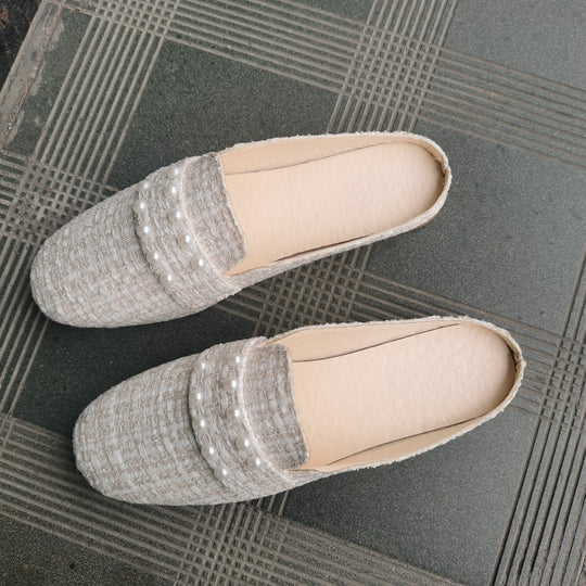 Damen Elegante und bequeme Slipper mit Perlenapplikation R&B