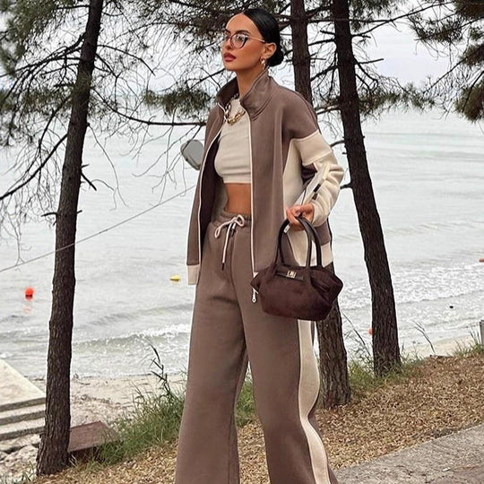 Damen sportlicher Jogginganzug mit modischem Schnitt und elastischen Bündchen R&B
