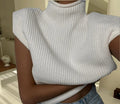 Damen Stricktop mit Stehkragen und Puffärmeln R&B