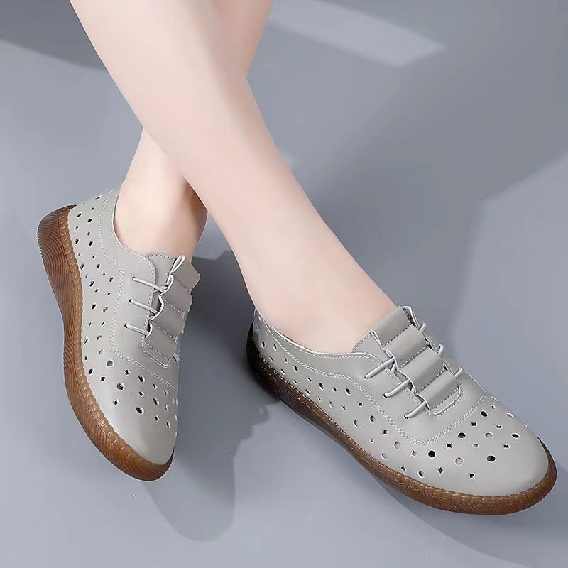 Damen atmungsaktive Sneaker mit modischem Lochdesign und rutschfester Sohle R&B