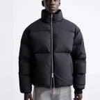 Damen gesteppte Winterjacke mit hochschließendem Kragen und seitlichen Eingrifftaschen Hedi-Mode