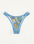 Damen Trendiger Unterteil-Bikini mit geometrischem Muster R&B