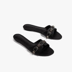 Damen modische Pantoletten mit elegantem Kettendetail R&B