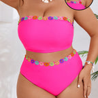 Damen Bandeau-Bikini-Set mit floralem Akzent R&B