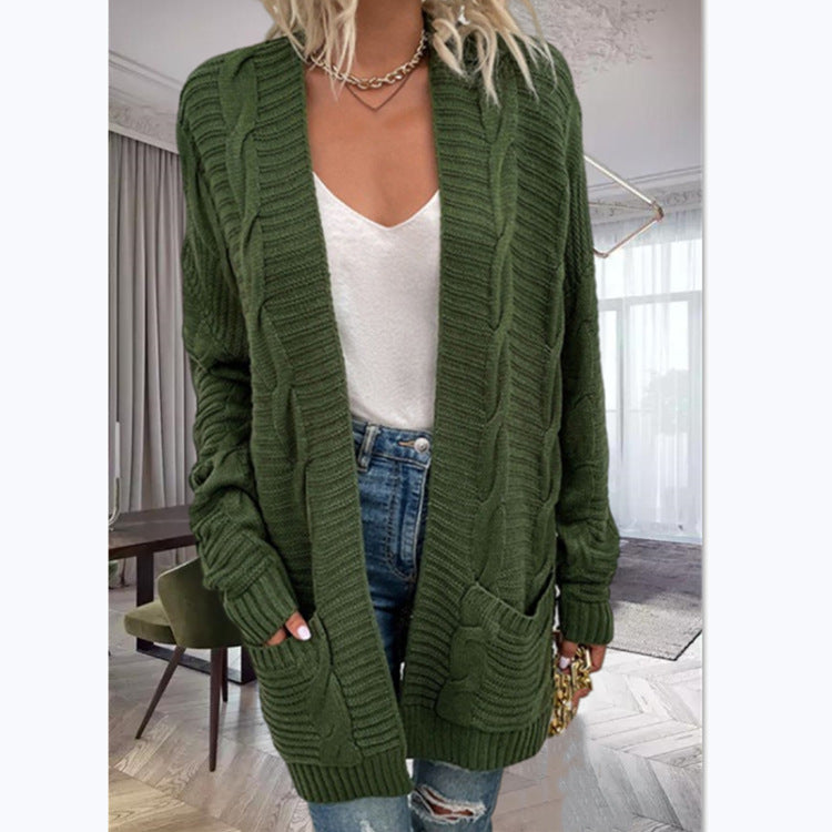 Damen Strickcardigan mit strukturiertem Design und großen Taschen R&B