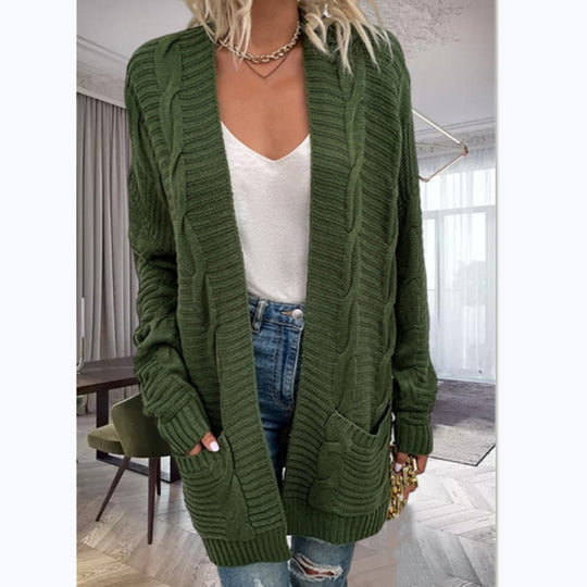 Damen Strickcardigan mit strukturiertem Design und großen Taschen R&B