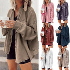 Damen oversized Waffelstruktur Hemdjacke R&B