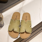 Damen komfortable Sommer-Pantoletten mit fransigem Design EB