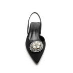 Damen Sling-Pumps mit elegantem Perlenschmuck und bequemer Laufsohle R&B