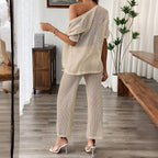 Damen luftiges Netz-Set mit knöpfbarem Cardigan R&B