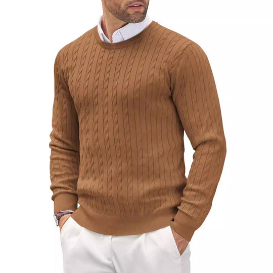 Herren Strickpullover mit Strukturiertem Zopfmuster R&B