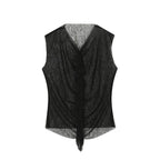 Herren modisches ärmelloses Oberteil mit transparentem Design und raffinierten Details R&B