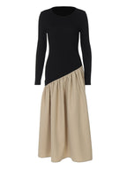 Damen Kleid mit asymmetrischem Design und Raffung R&B