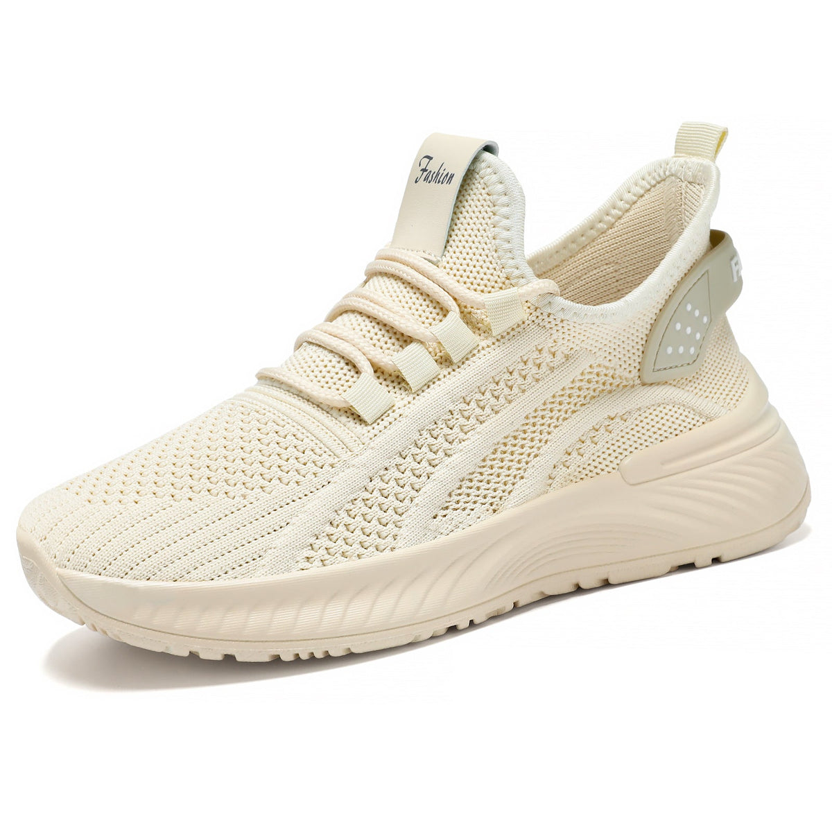 Damen nan atmungsaktiver Strick-Freizeitsneaker mit elastischem Schlupfkragen und gedämpfter Keilsohle R&B